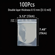 Thickened Durable Plastic Ziplock Resealable Bag 19cm x 13cm 100Pack